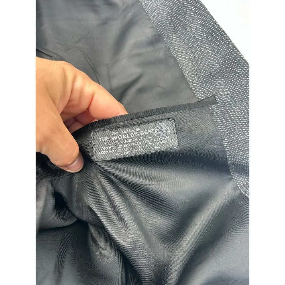Vintage Christian Dior Oversized Blazer Suit Jacket Wool Designer Charcoal Gray - Picture 10 of 11
